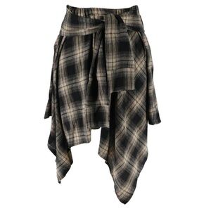 Plaid Asymmetrical Skirt